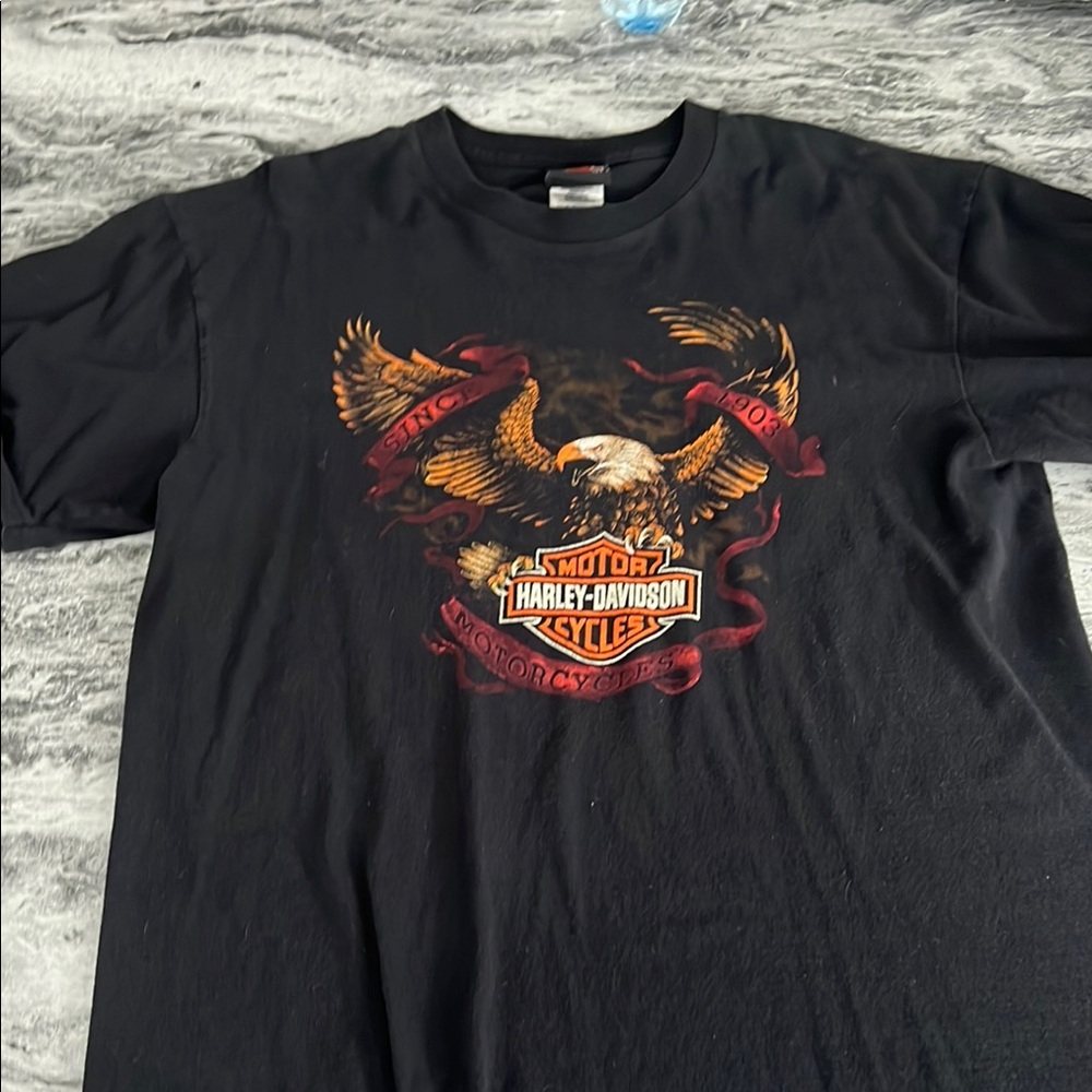Harley-Davidson Black Short Sleeve Tee with Bold Graphics